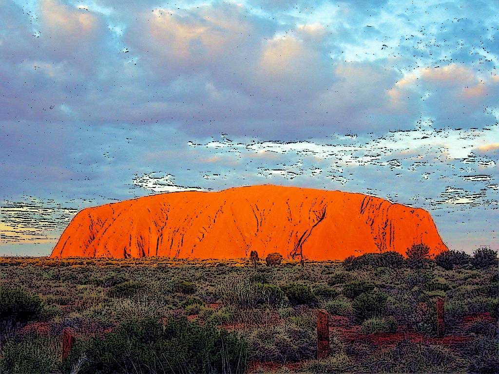 Uluru neboli Ayersova skála v Austrálii (podle Wiki)